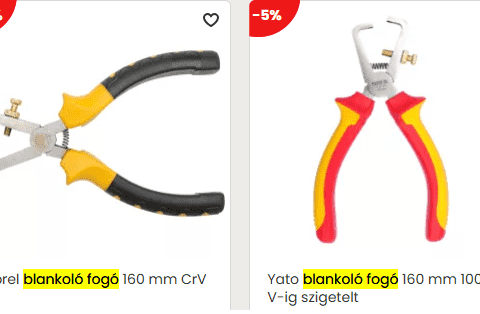 blankoló fogó