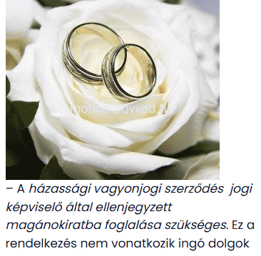 házassági szerződés